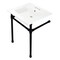 Fauceture KVPB25227W40 Dreyfuss 25" Console Sink W/SS Leg (4", 3 Hole), Wht/Blk KVPB25227W40 - alternate 1